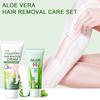 Aloe Vera Hair Removal Cream & Soothing Gel Set – Gentle 5Min Hair Removal for Arms, Legs,Underarms, No Residue, No Black Dots, Smooth Skin Care