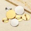 10pcs Stainless Steel 15mm 20mm Brooches Base Blank Tray Cabochon Cameo Settings for DIY Jewelry Findings Clothes Decoration