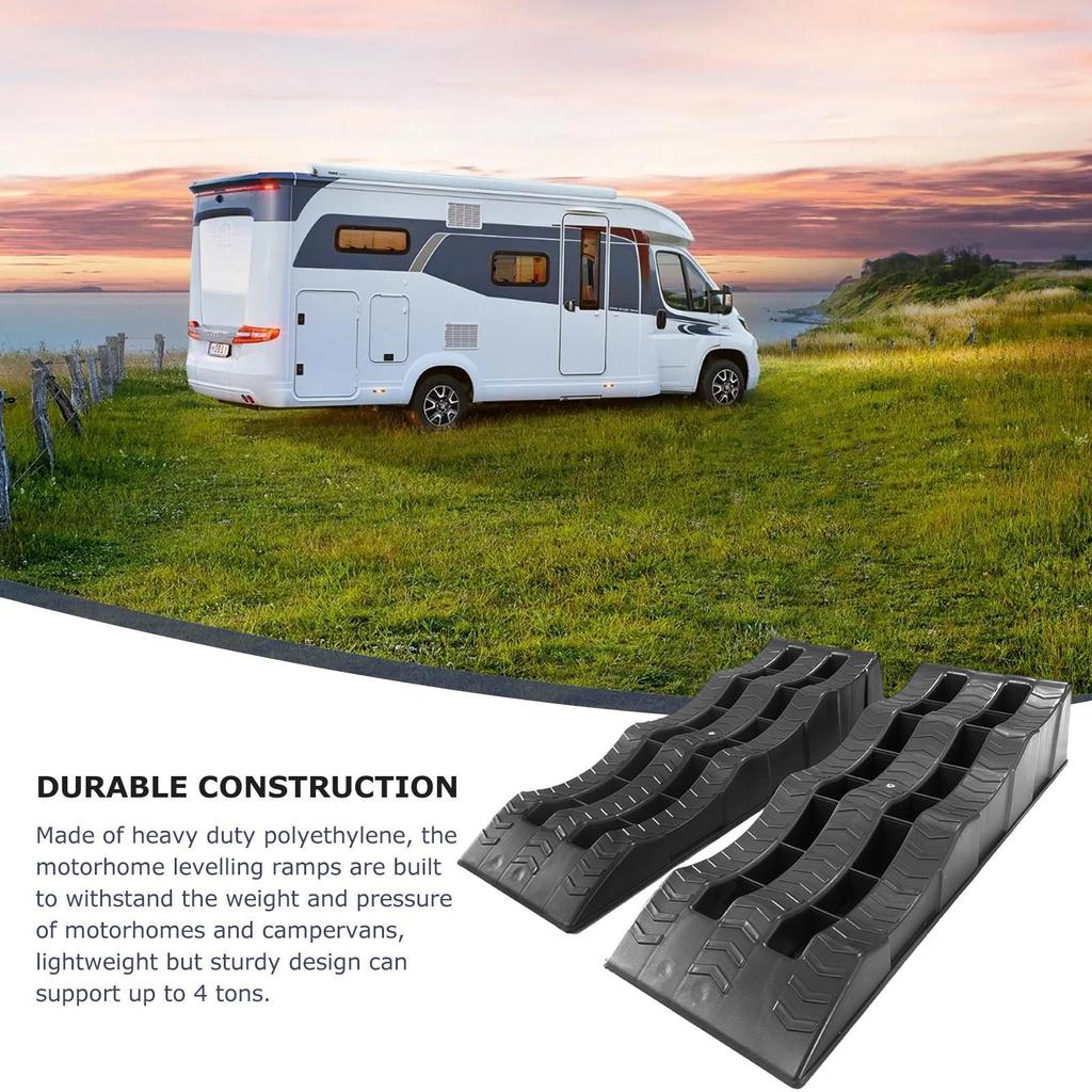 Car Leveling Ramps 2pcs Heavy-Duty Camper Leveling Blocks Lightweight Trailer Wheel Chocks and Levelers Multifunctional Travel