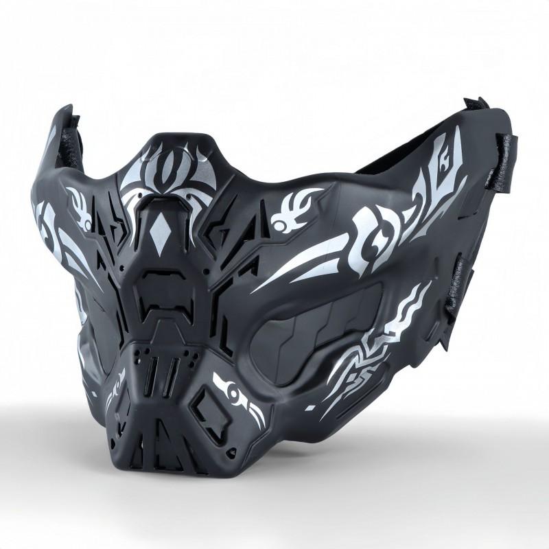 Tactical Half-Face Silicone Mask Airsoft Paintball CS Game Protective Gear Cyberpunk Style