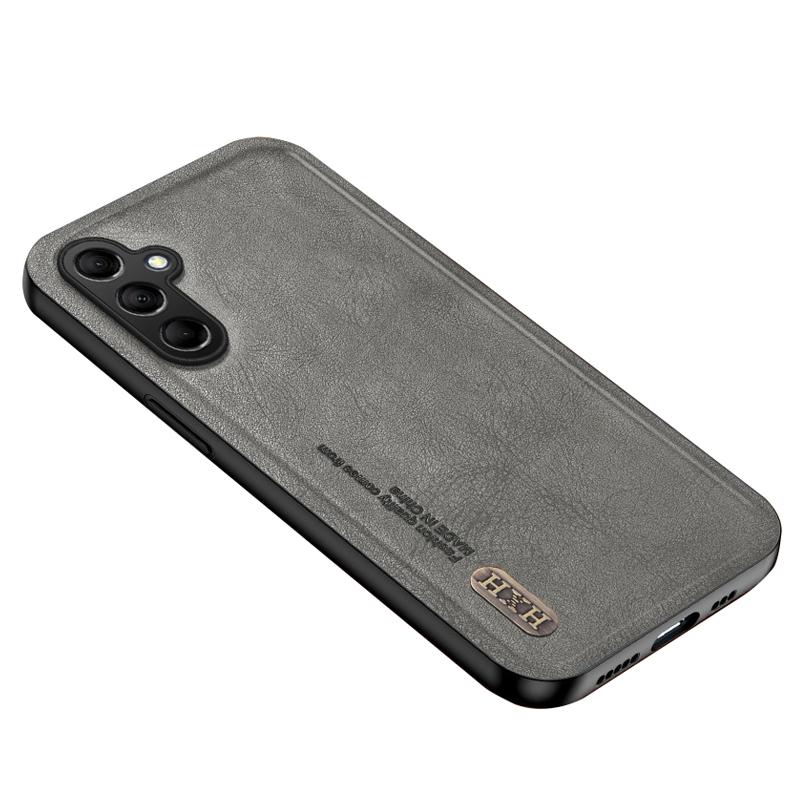 

For Samsung Galaxy A55 5G Cell Phone Case PU Leather+TPU Shell Support Magnetic Car Holder Grey