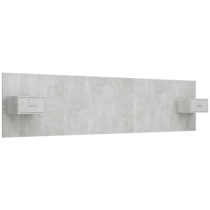 VidaXL Headboard with Cabinets Concrete Grey Engineered Wood 3115751