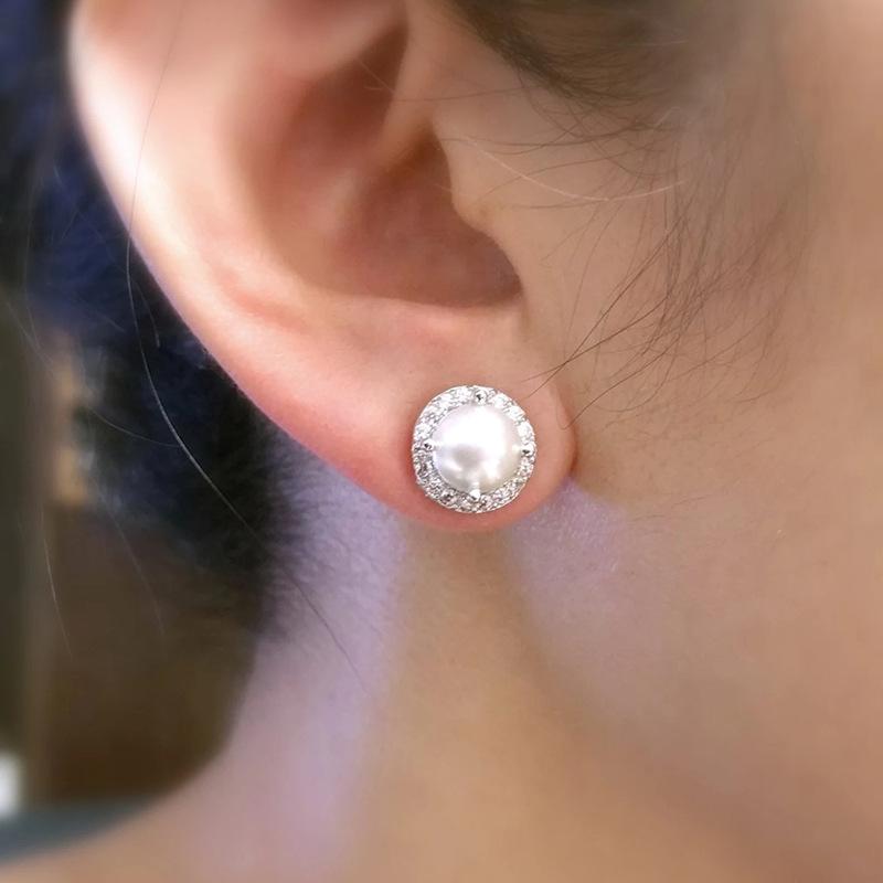 Mini Imitation Pearl Earrings Women, French Elegance Temperament Women'S Bead Earrings, Fashion Commuter Accessories
