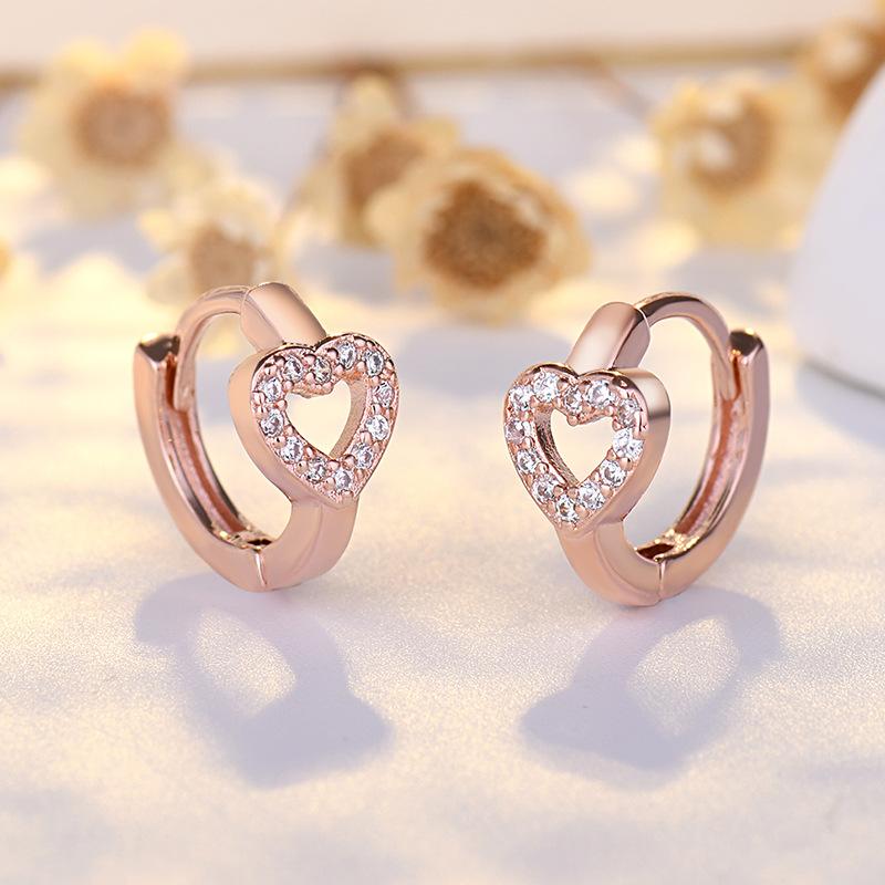 Earrings Cold Wind Retro Geometric Small Heart Simple Ear Buckle Earrings