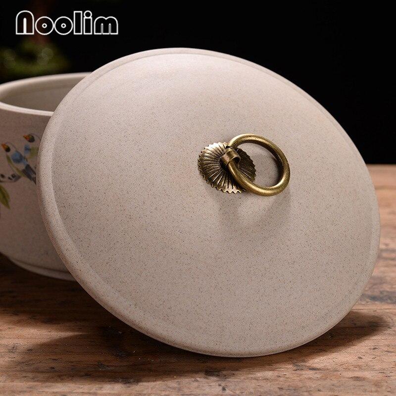 Ceramic Tea Caddy Large Kitchen Food Sealed Storage Tank Portable Travel Packaging Box Canister Spice Jar