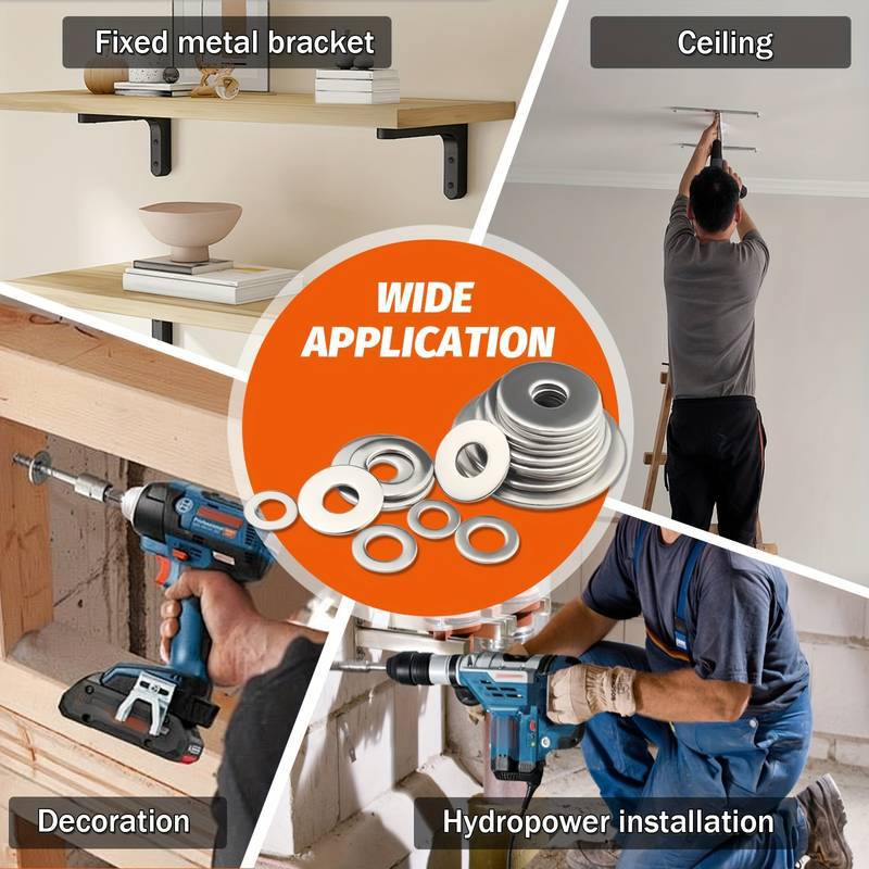 Seturi de șaibe plate 100/200/400/600 buc. - Material durabil Șaibe de etanșare O-ring cu cutie de depozitare