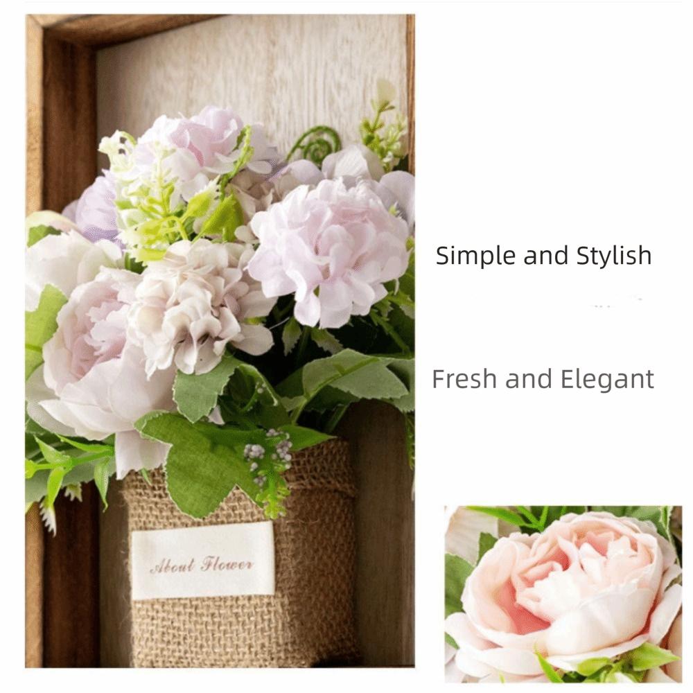 3D Handmade Wood Photo Frame Retro Style Simulated Flower Wall Hanging Picture Frame DIY Imitation Flowers Decoration Home Decor