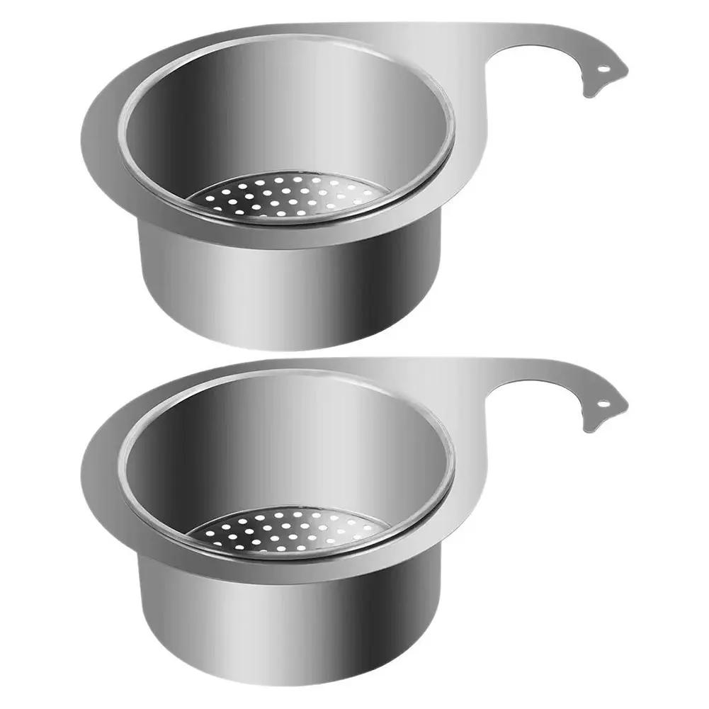 1/2PCS Kitchen Sink Drain Basket Stainless Steel Swan Food Vegetables Peel Egg Filter Corner Sink Strainer Dry Drainage Racks
