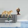 Golden Globe Cheetah Tabletop Sculpture Clock Art Craft Centerpiece Ornament for Office Home Decor