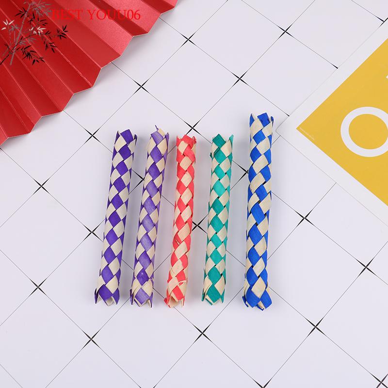 (YOUU06)5 Piezas Creatividad DIY Trampas para Dedos Clásicas Naturales Bambú Chino Trampa para Dedos Reemplazo Popits Juguetes Tubo