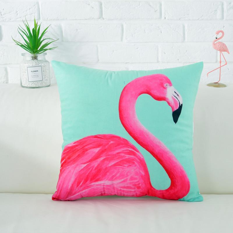 Fresh Flamingo American Nordic Style Velvet Pillowcase Car Sofa Cushion Pillow Windowsill Decorative Pillow