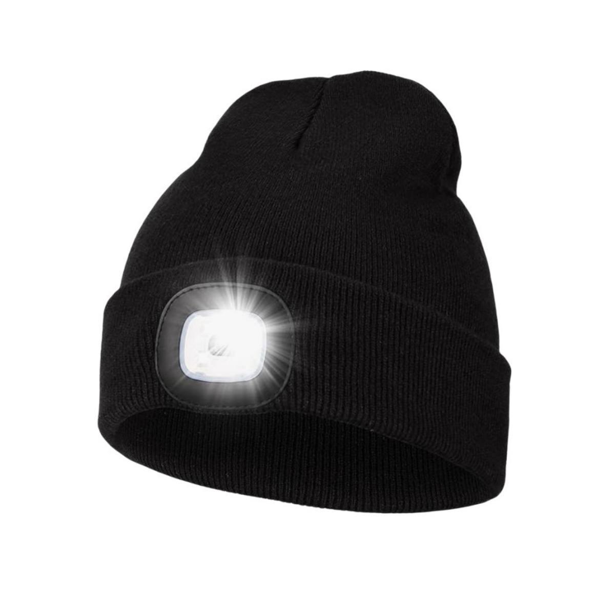 

LED thermal lighting knitted hat, night hat, fishing hat, luminous, knitted hat, outdoor чёрный