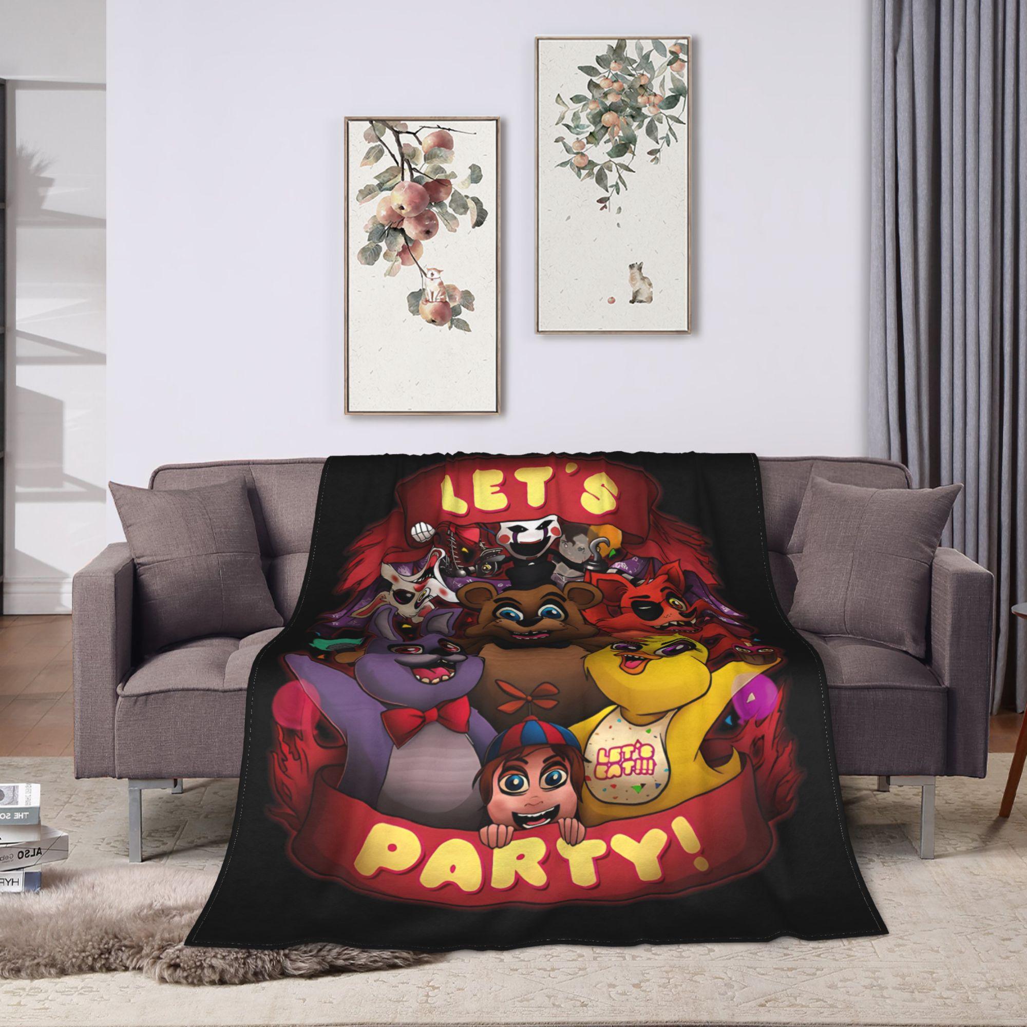 

FNAF У Фредди Давайте Веселиться Плед Бархатный Осенне-Зимний Многофункциональный Супер Теплый Плед для Дивана Офиса Покрывало 100x150cm