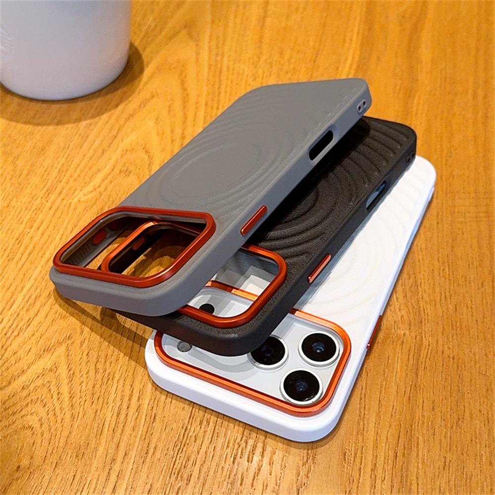 Ripple Pattern Protective Magnetic Shockproof Case For iPhone 17 Air 16 15 Pro Max Plus 16E For Magsafe Water Ripple Magnet Capa