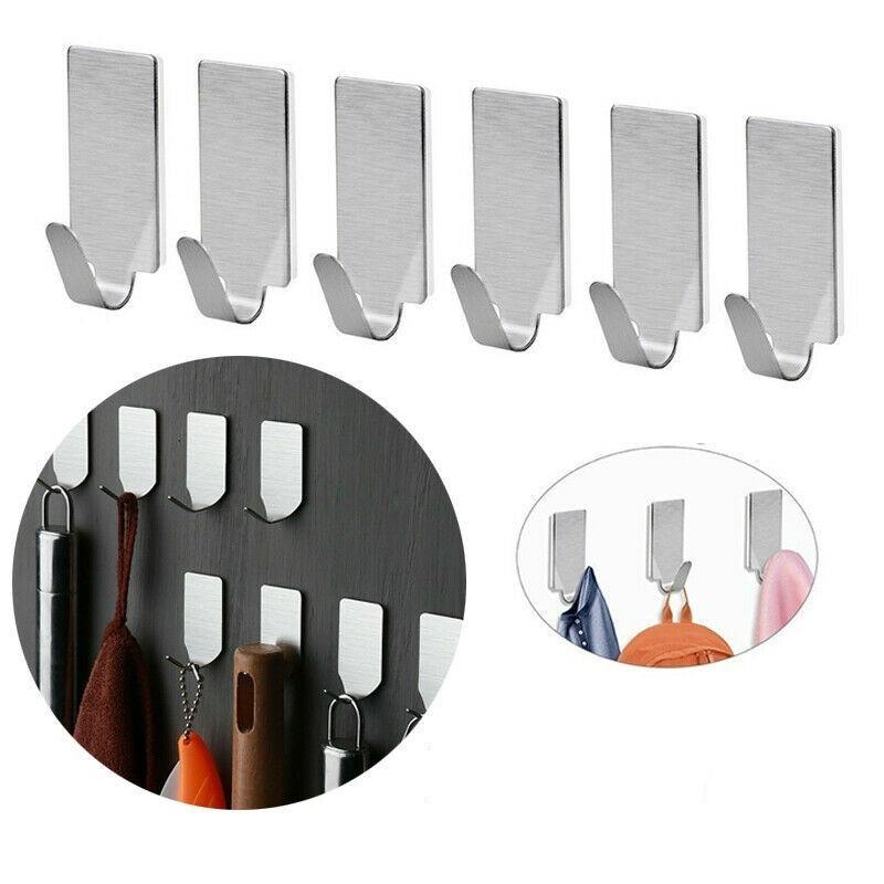 

6шт настенные крючки самоклеящаяся вешалка из нержавеющей стали