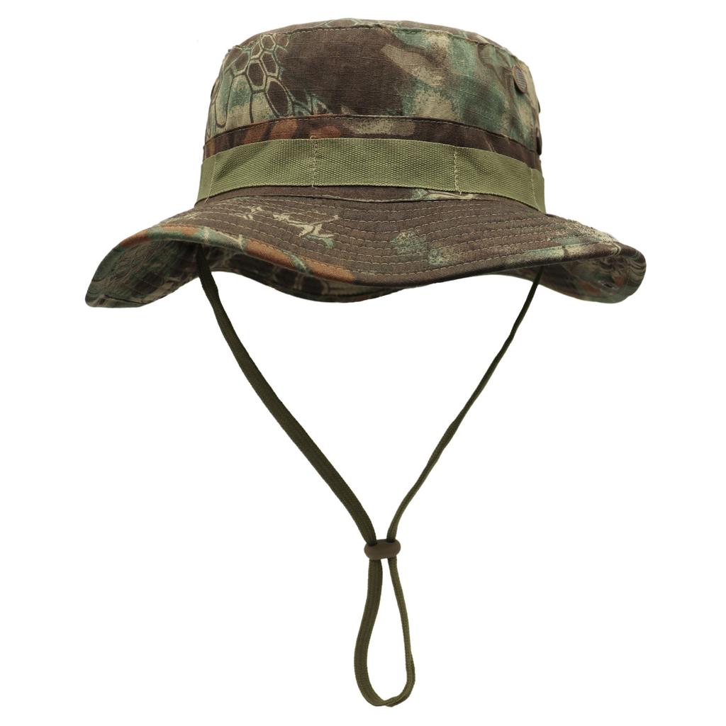 Men's Cotton Trendy Python Design Fisherman Hat Women's Sunscreen Foldable Adventure Training Hiking Camping Fishing Bucket Hat