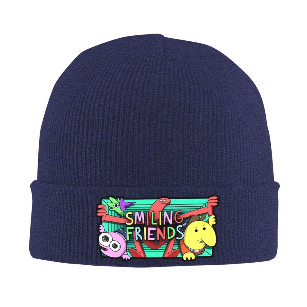 Men Women Smiling Friends Adult Swim Beanie Hats Trendy Knit Hat Autumn Winter Outdoor Caps Custom Warm Bonnet Hats
