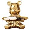 Ceramic Bear Tabletop Wooden Tree Tray Key Jewelry Hanger Candy Storage Display Ornament Exquisite Desk Resin for Living Room