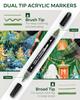 JusArt Acrylic Paint Markers 36 Colors Set, Dual Tip Acrylic Pens for Rock, Wood, Glass, Fabric, Metal and DIY Crafts