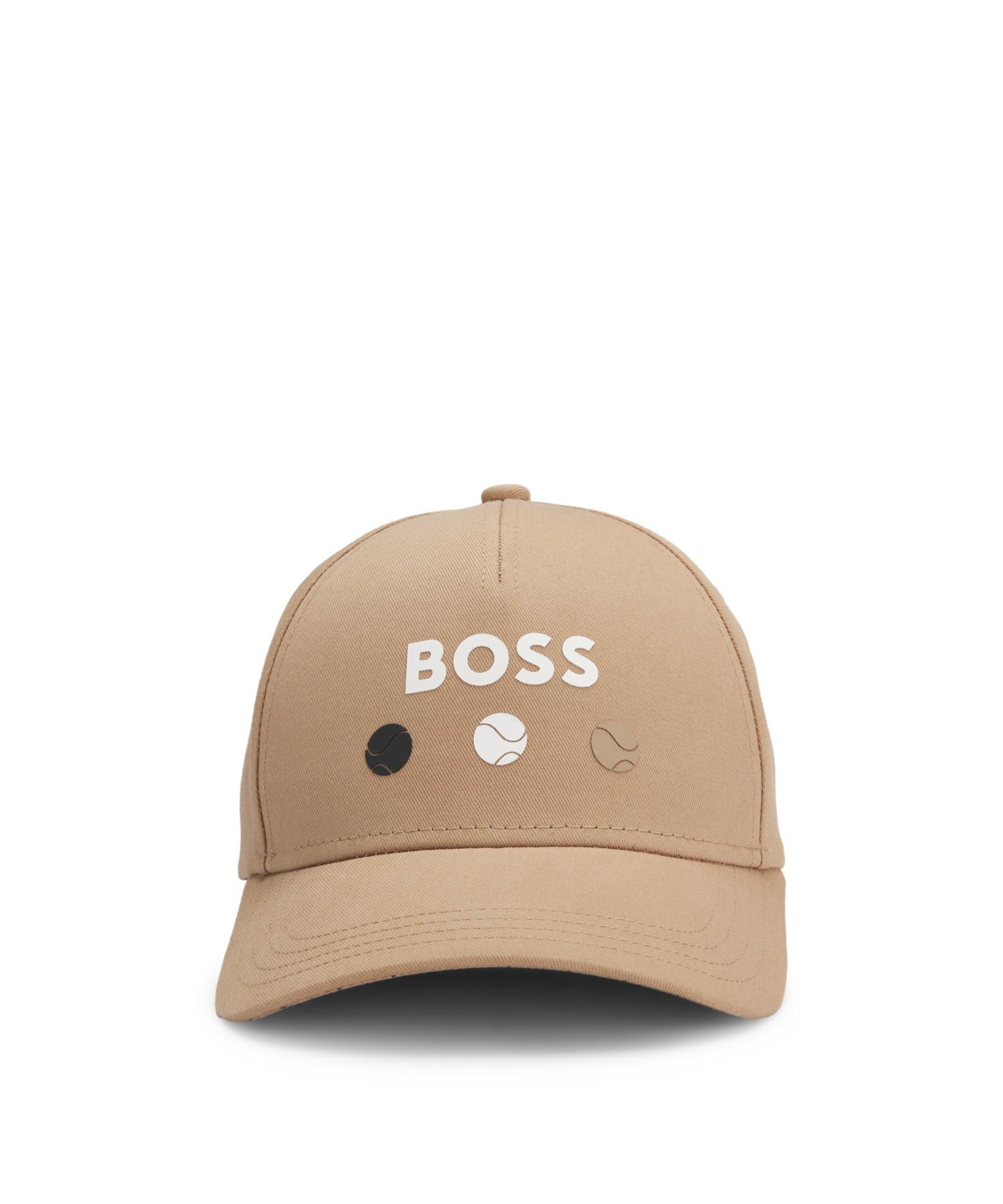 

[BOSS] Кепка из хлопкового твила с теннисным рисунком, мужская, единый размер, бежевая