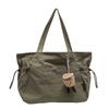 Large Capacity Go Out Canvas Bag Light Casual Messenger Bag Women's Multi-functional Trendy Solid Color Simple Student Shoulder Bag