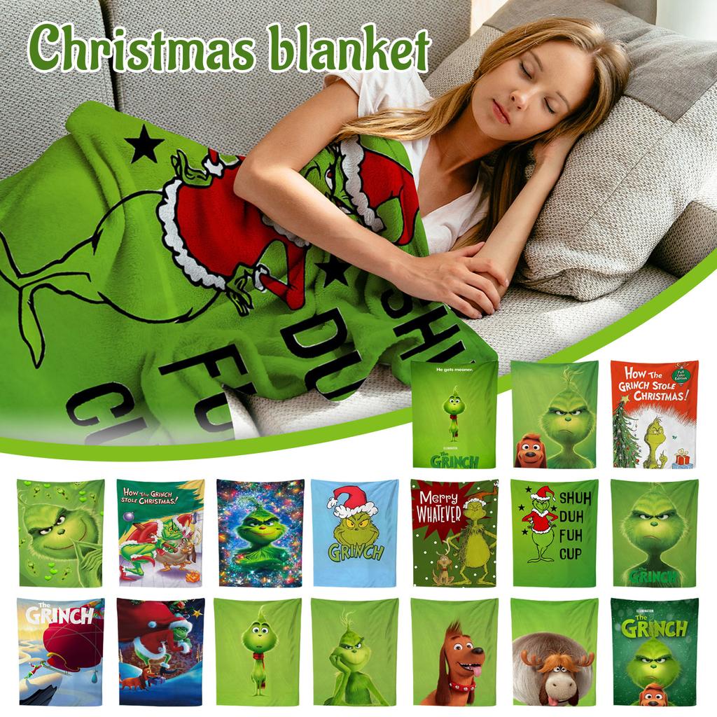 Facecloth Blanket Green Blanket Christmas Gift Home Sofa Cover Blanket Holiday Decoration Blanket