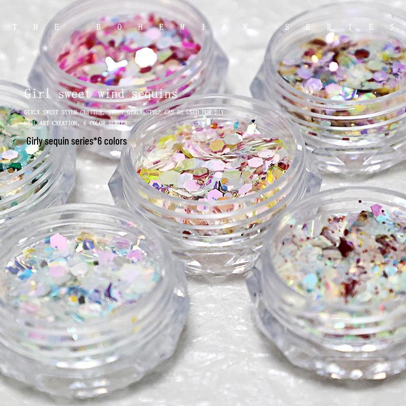 Sweet Glitter Nail Art: Hexagon Sequins Mix