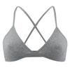 Cross Back Cotton Triangle Bralette - Wireless, Breathable, Lightly Fitted Ribbed Underwear