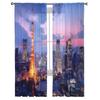 Tokijská věž V Tokiu Japonsko Luxusní šifonové průsvitné závěsy pro dekoraci obývacího pokoje a ložnice Okenní voály Tylová záclona