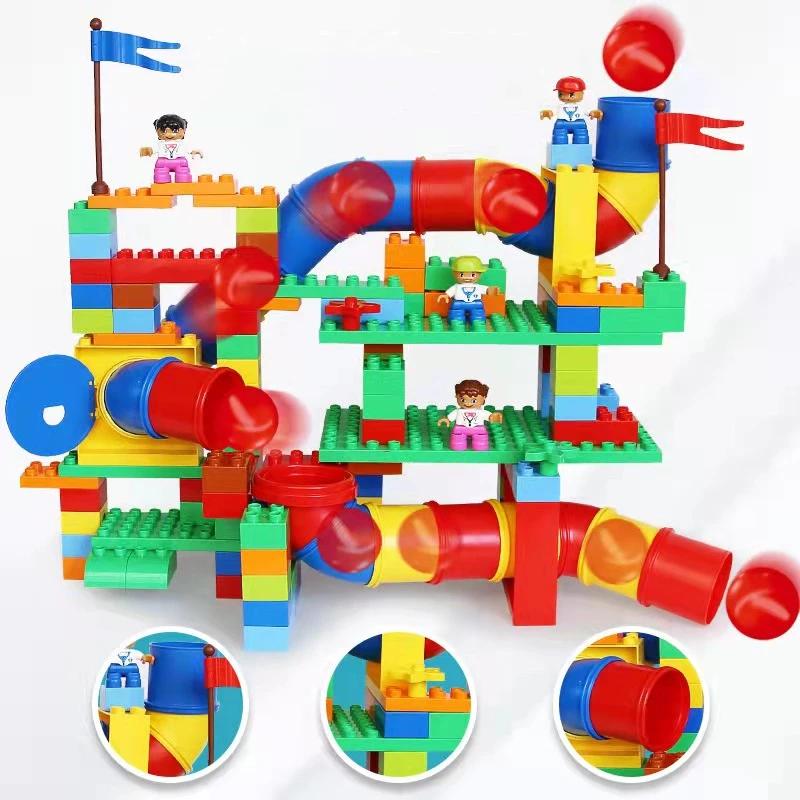Ziegelsteine Spielzeug Rennen Pädagogisch Kompatibel Große Bausteine Verrückte Murmelbahn Rutsche Rohre Großes Labyrinthspiel Kinder Kinder