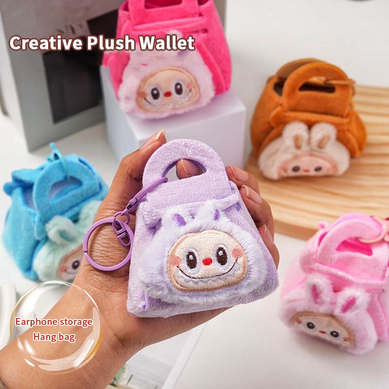 Styl Uroczy Labubu Potwór Dekoracja Brelok Zabawki Portfel Zero Pluszowy Wisiorek Wieszak na Torbę Akcesorium Torba do Przechowywania Słuchawek