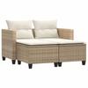 VidaXL Garden Sofa 2 Seater with Stools, Patio Seat, Outdoor Backyard Balcony Terrace Furniture, Beige 365794