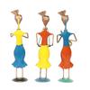 Iron Showpiece Figurine Multicolour 4 x 3 x 13.25 inch Set of 3 Pc