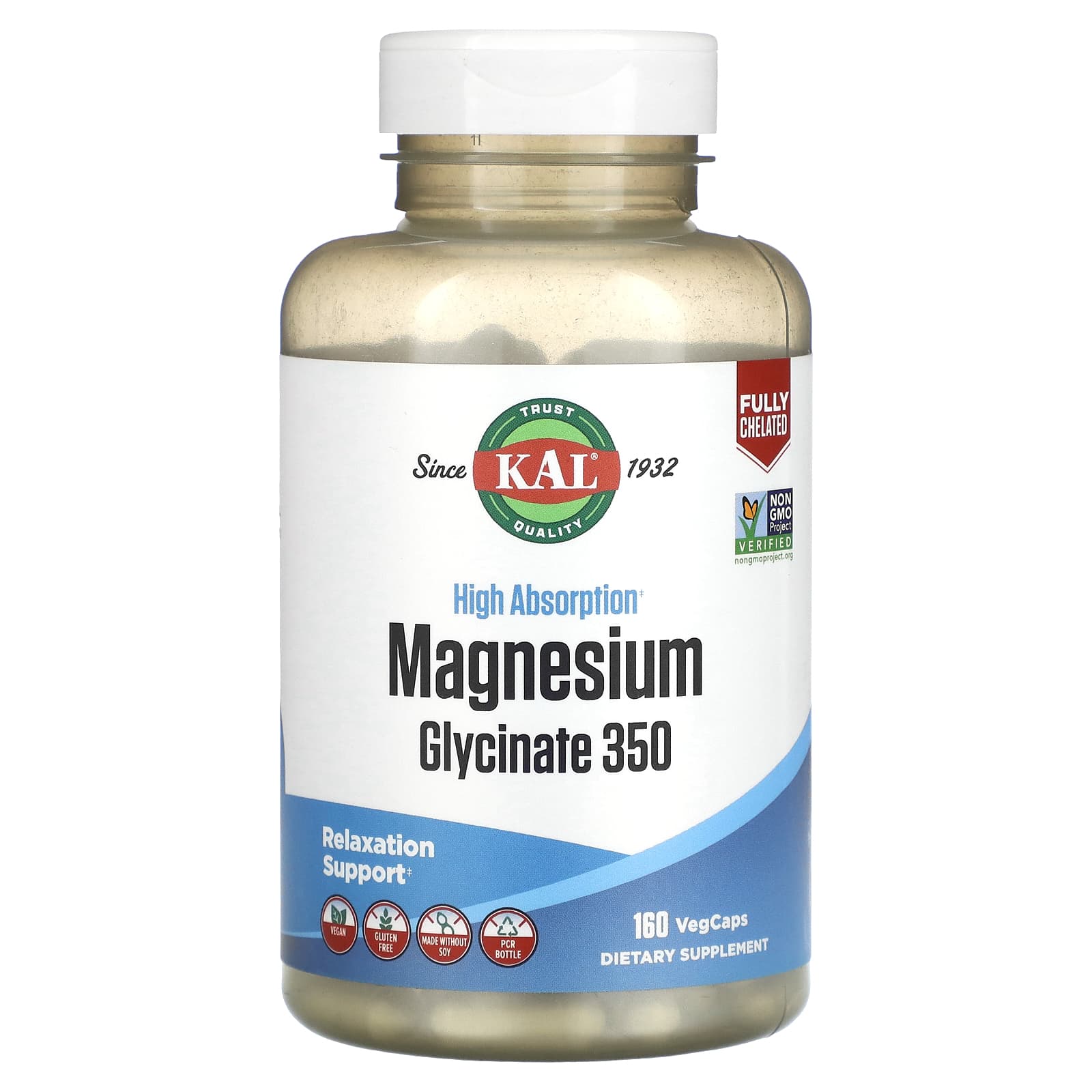 

High Absorption Magnesium Glycinate 350, 160 Veggie Caps