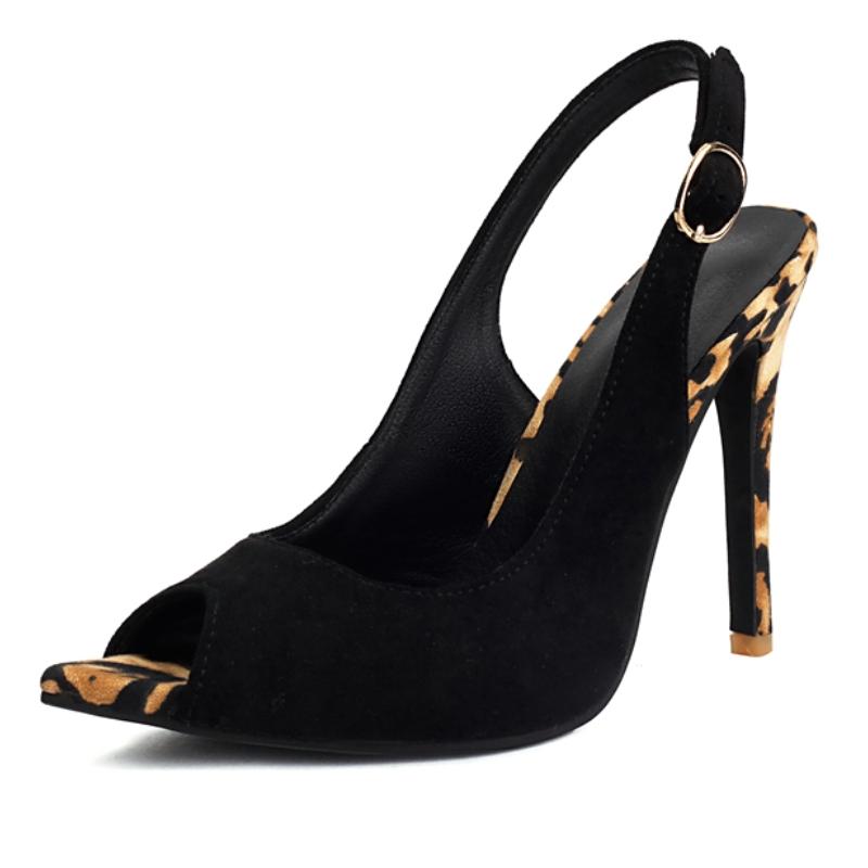 

Сексуальные леопардовые женские сандалии Летняя обувь Тонкий высокий каблук С открытым носком Шлепанцы Слингбэки Черные Вечерние Танцевальные Свадебные Туфли Женские 47 чёрный