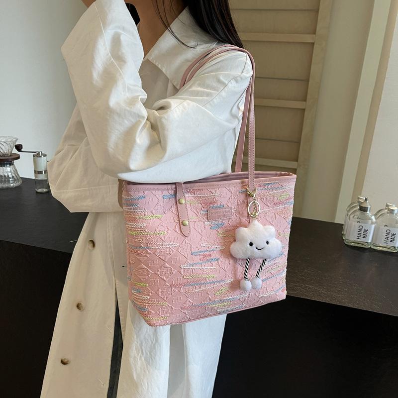 Canvas bag women's new popular large-capacity tote bag autumn and winter versatile cloth bag shoulder commuter bag