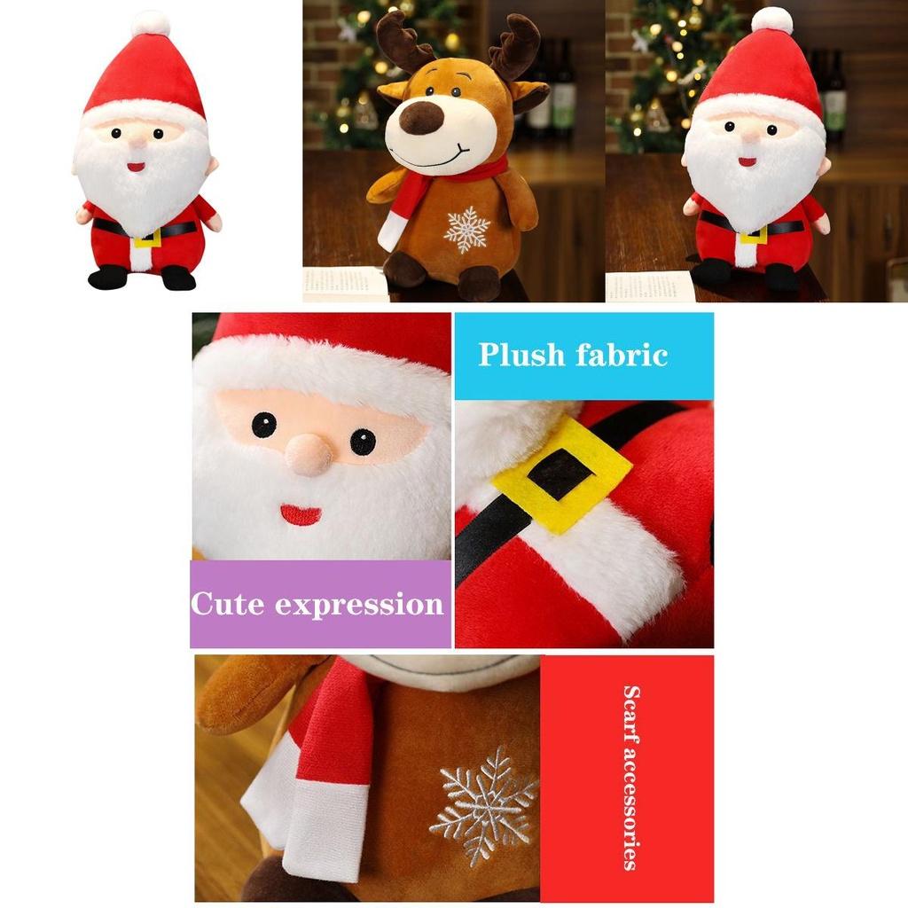 High Quality Christmas Plush Santa Elk Snowman Stuffed Toy For Kids Holiday Joy