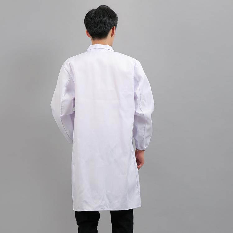 Unisex Long Sleeve White Lab Coat for Workshops and Food Handling
