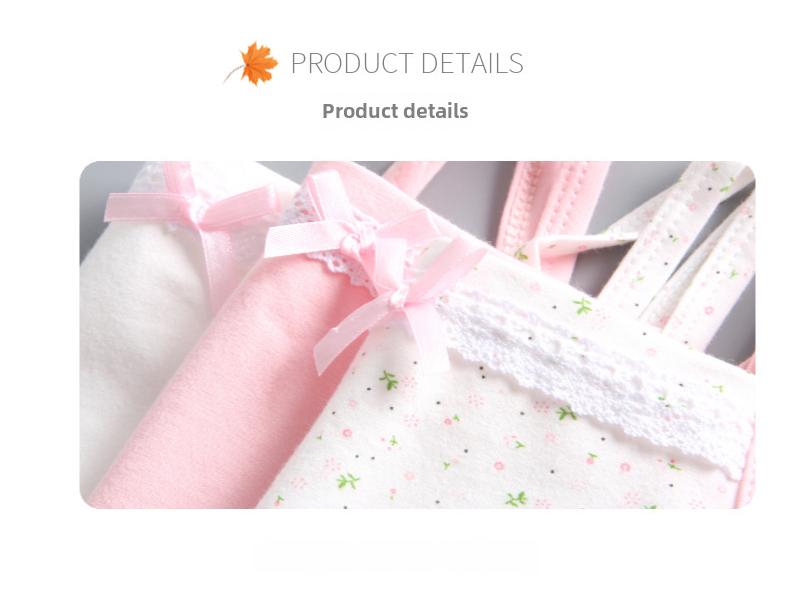 2023 Girls' Floral Cotton Vest and Underwear Set