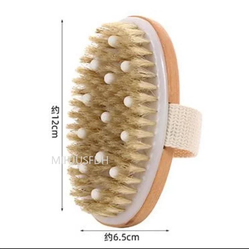 2 in 1 Trockenbürste für Körpermassage Naturborsten Entferner für abgestorbene Haut Anti-Cellulite Peeling Durchblutung Massage Werkzeuge
