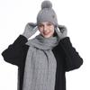 Autumn and Winter Knitted Hat, Scarf, Touch Screen Gloves, Headband, Four-piece Set, Double-layer Velvet Thermal Knitted Hat.