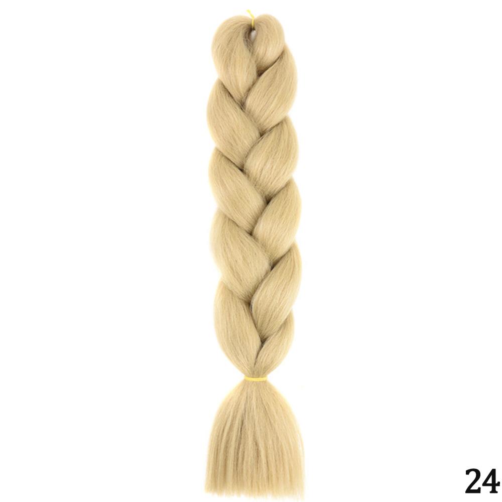 Jumbo flette 24 tommer syntetisk flette hår Ombre Jumbo hårforlengelse for kvinner DIY hårfletter Rosa Lilla Gul Grå