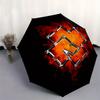 Flaming Cross: Fiery Design for Your Spare Tire CoverUmbrella, Portable 3-Fold Compact Umbrella for Men & Women Gift