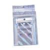 10Pcs Iridescent Zip Lock Pouches Cosmetic Plastic Laser Holographic Zipper Bags