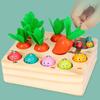 Wooden Carrot Pulling Fishing Insect Catching Toy For Cognitive Playtime Growth