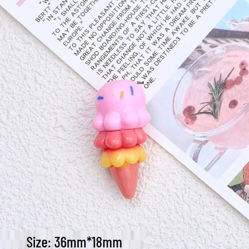 Colorful Ice Cream Resin Hair Clip & Shoe Buckle Jewelry DIY Accessory Set.