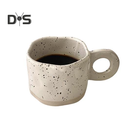 Keramisk kaffekrus 280 ml Unik uregelmessig varmebestandig allsidig drikkebeholder Slitebestandig latte te melkelskerkrus for hjemmekontorbar