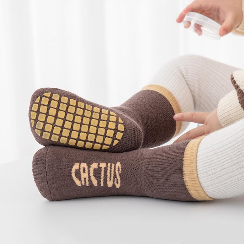 Baby Boys Girls Anti-Slip Cotton Socks Cute Toddlers Kids Winter Thick Warm Non Skid Grip Floor Safe Walking Socks
