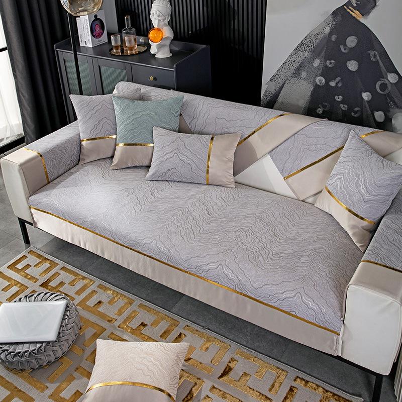 Nordic Chenille Sofa Cushion Four Seasons Universal Light Luxury Non-Slip Modern Simple Fabric Sofa Cushion Towel Backrest