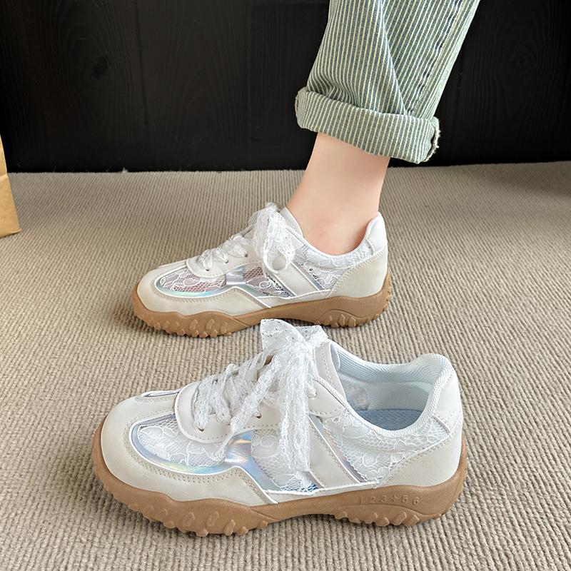 Fashion CRLAYDK Sneakers for Women Lace Patchwork Tennis Fashion Summer Shoes Mesh Breathable Casual Outdoor Walking Sports Trainers